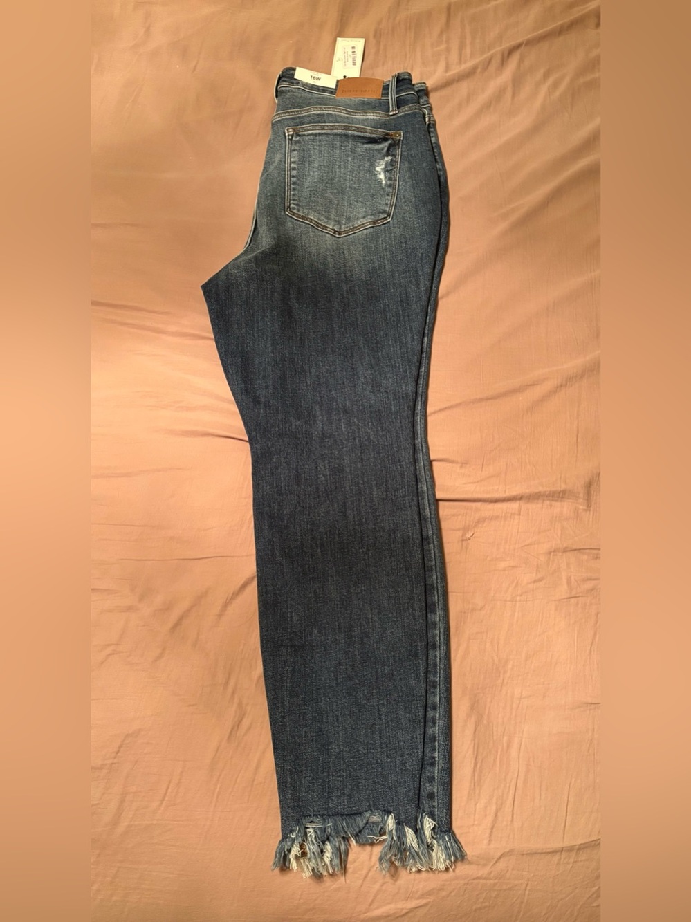 Judy Blue Dark Blue Skinny Jeans with Frayed Hem